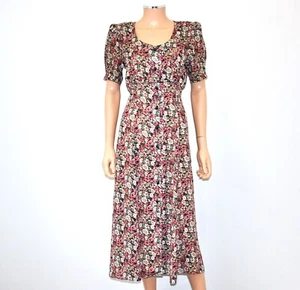 VTG 80'S Floral Midi Shirtdress Reformation Style Dress By Choice California - Picture 1 of 11