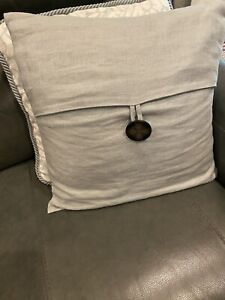2 Pillows - 1 POTTERY BARN Textured Linen Big Button Envelope Pillow & 1 custom