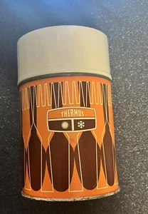 Thermoskanne King Seeley Vintage 1971 Gabel Löffel Design Flasche 7063 10 OZ Metall - Bild 1 von 5