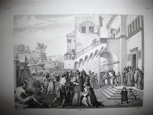 GIUSEPPE INTERPETRA I SOGNI DEI FARAONI.Incisione originale 1842. A.DEL SARTO - Picture 1 of 1