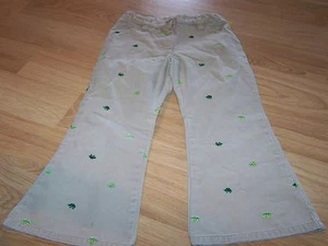 Girl's Size 4 Gymboree Prep Club Turtle Embroidered Khaki Pants Tan Green EUC - Picture 1 of 4