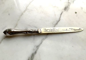 Sterling Silber 10,5" Brotmesser verzierter Griff mit verzierter Klinge - Bild 1 von 5