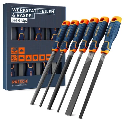 Presch Feilenset Holz und Metall 6tlg. 200mm | Feilen Satz |  Raspel Satz - Bild 1 von 4