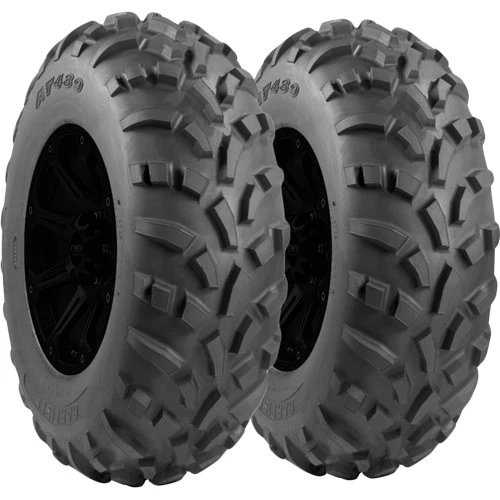 (QTY 2) 25x11.00-12 NHS Carlstar AT489 ATV/UTV 82F Load Range B Black Wall Tires Foto 1 de 4
