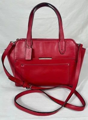 😎😎😎COACH CHERRY RED Taylor Bette Mini Tote 2WAY Crossbody Leather Purse - Image 1 of 4