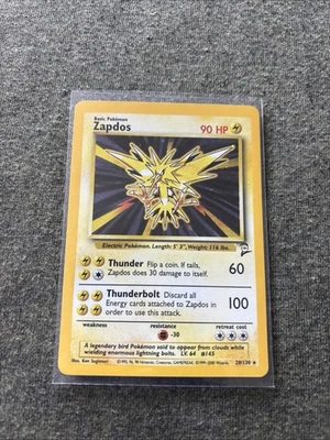 Pokémon Zapdos TCG Card WOTC Base Set 20/130 Unlimited Holo Rare Shadowless NM - Image 1 of 4