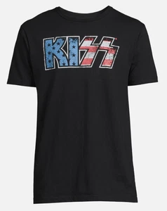 Neu mit Etikett - KISS patriotisches Shirt schwarz - American Rock Band Grafik T-Shirt - Bild 1 von 1