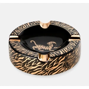 Tiger Large Black & Gold Ceramic Cigar Ashtray (4 Cigars) Indoor/Outdoor New - Picture 1 of 5