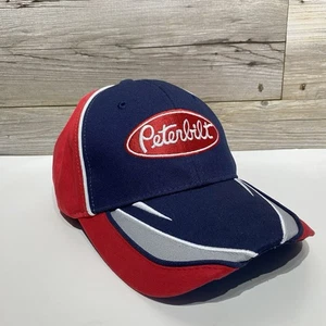 Peterbilt Colorblock Hat Cap Red Oval Logo Cotton Twill Adjustable Strap - Picture 1 of 7