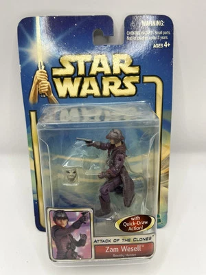 Hasbro 2002 Star Wars Attack of the Clones Zam Wesell Bounty Hunter Figure 18 US - Imagem 1 de 4