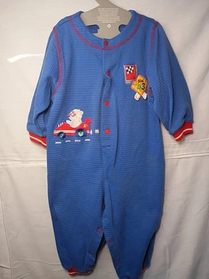 Mameluco jersey Buster marrón bebé 18 meses vintage de una pieza azul Foto 1 de 4