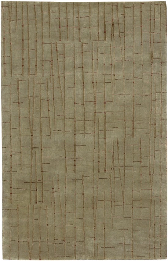 Ковер на часть комнаты 5x8 шерстяной зеленый бамбук ручной вязки 7405 - около 5 футов x 8 футов - Изображение 1 из 3