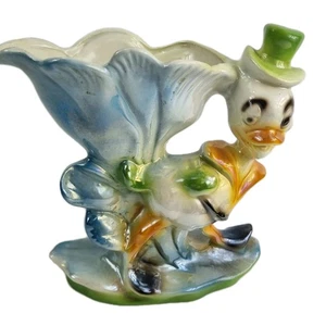 Vintage 1950er italienische Keramik Ente Vase Übertopf skurrile Figur Italien 10" - Bild 1 von 8