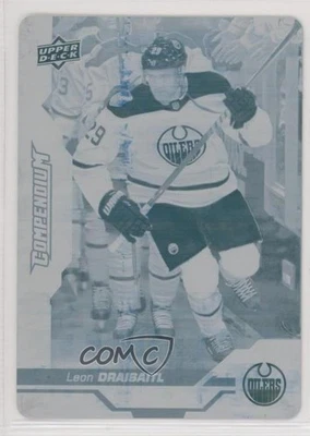 2018-19 Upper Deck Compendium Printing Plate Cyan 1/1 Leon Draisaitl #577 ax2 - Image 1 of 3