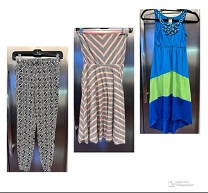Bundle of three girl items two dresses & pair of pants size 10 12  10/12 - Picture 1 of 6