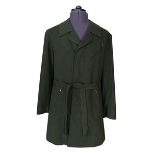 Steinbock Original Himalaya Camelhair Overcoat Green Belted Austria Men's UK40 - Picture 1 of 13