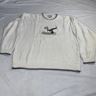 Fieldmaster Knit Sweater Men's Size XLT Tall Hunting Embroidered Wood Duck Vtg - Image 1 of 4
