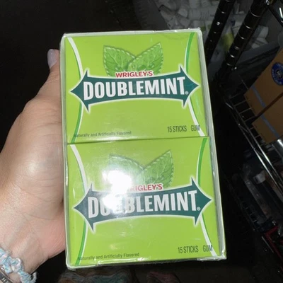 ¡Nuevo y precintado! Goma de mascar Wrigleys doble como nueva paquete de 15 piezas X 10 - EE. UU. 2/12/26 Foto 1 de 4