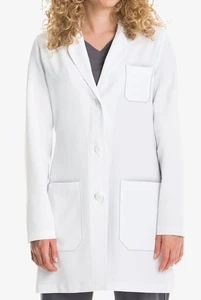 NWT Grey's Anatomy Barco Signature Women's White 3-Pocket Stretch Lab Coat S - Picture 1 of 10