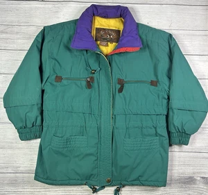 Vintage 80s 90s East West Colorblock Ski Jacket Mens Small Parka Retro Teal Snow - Picture 1 of 22