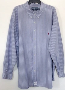 Mens Ralph Lauren Polo Classic Fit Striped Shirt Size 4XB BIG Long Sleeve Cotton - Picture 1 of 16