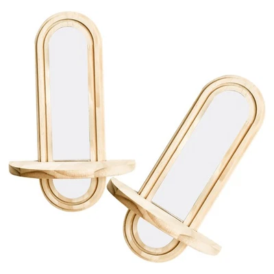  2 Pcs Mensole A Muro in Legno Stand Da Pianta Per Decorazioni La Casa - Imagen 1 de 4