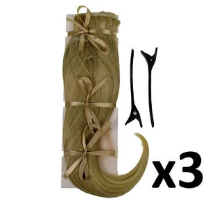 Extensiones de cabello con clip en 2 piezas Ken Paves peinado rubio arenoso moda 16" x 3 - Imagen 1 de 1