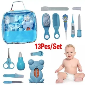 HOT 13Pcs Newborn Baby Kid Nail Hair Health Care Infant Grooming Brush Gift BLUE - Picture 1 of 14