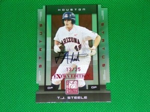 2008 Donruss Elite Extra Edition Signature Status #90 T.J. Steele 13/25 Auto