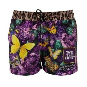 DOLCE & GABBANA x DJ KHALED  Leopard Bag Beachwear Swim Shorts Purple Brown - Picture 1 of 6