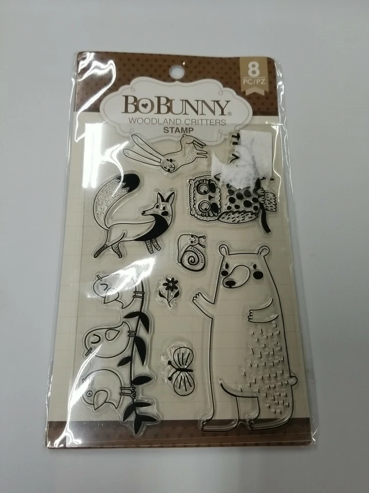 Clear STAMPS Set by Bo Bunny Woodland Critters Stamp 8pc 12105080