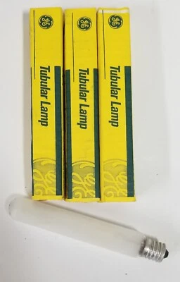 3 GE 20-Watt Frosted Tubular Bulbs - Image 1 of 2