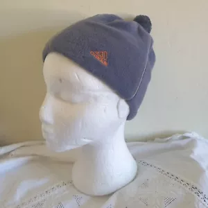 Adidas Childs Fleece Hat One Size Grey Orange Pom Pom New - Picture 1 of 9
