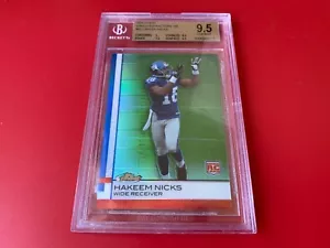 Hakeem Nicks 2009 Finest Green Refractors Rookie /199 Card BGS 9.5 GEM MINT - Bild 1 von 2