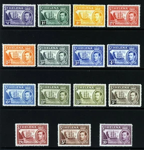 ST. HELENA KG VI 1938-44 Complete Badge of St.Helena Set SG 131 to SG 140 MINT - Picture 1 of 2