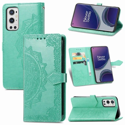 For OnePlus Nord N200 5G N10 9 Pro Embossed Leather Card Wallet Stand Case Cover - Image 1 of 4