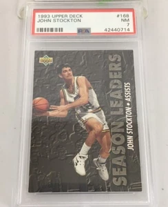 John Stockton 1993 Upper Deck Assist Season Leaders #168 Psa 7 Utah Jazz Low Pop - Picture 1 of 7