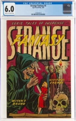Strange Fantasy 5 CGC 6.0 GHOUL MEATHOOKS SKULL 1953 Ajax -Farrell RARE Zombies - Image 1 of 4