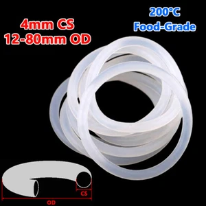 Anello di tenuta in silicone VMQ sezione trasversale 4 mm O ring grado alimentare O-ring 12 mm - 80 mm OD - Foto 1 di 14