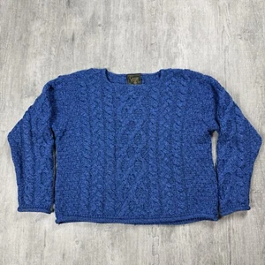 CARRAIG DONN SWEATER CABLE KNIT 100% MERINO WOOL IRELAND BOAT CROP ROLL SIZE M - Picture 1 of 6