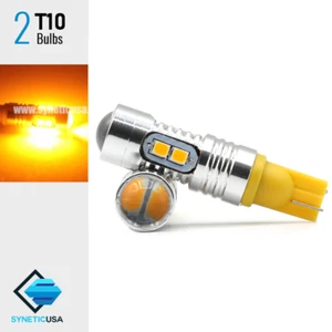 2X T10/192 2835 Chip LED High Power 30 Watts Amber/Yellow Light Bulbs SideMarker - Imagen 1 de 3
