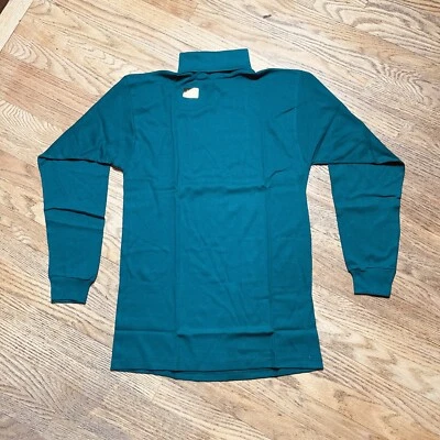 Turquoise Green Turtleneck Polo Stretch Form Fit XL Top USA Made - Image 1 of 4