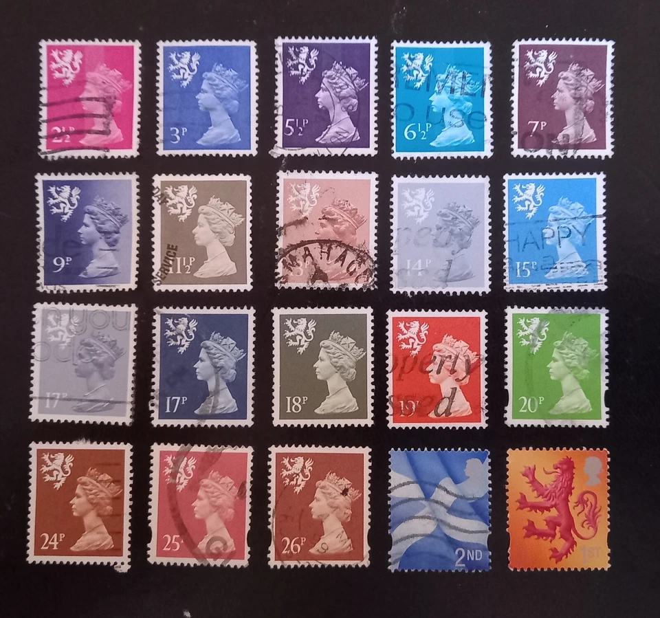20 different Scotland / Scottish definitive stamps issues (1971-99) - Image 1 of 1