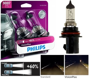 Philips VIsion Plus 60% 9007 65/55W Two Bulbs Headlight High Low Replacement Fit - Picture 1 of 12