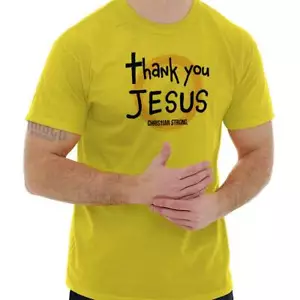 Thank You Jesus Christ Christian Religious Womens or Mens Crewneck T Shirt Tee - Picture 1 of 8