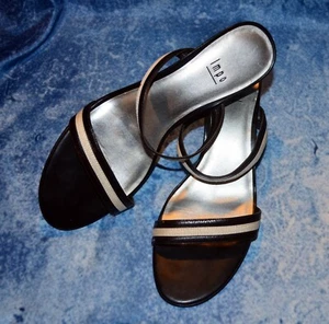 Impo Slip-on Black Tone open Toe Strappy Look Kitten Heel Size Women's - Picture 1 of 14
