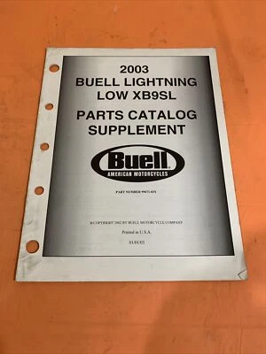 BUELL 2003 LIGHTNING LOW XB9SL OFFICIAL PARTS CATALOG SUPPLEMENT 99671-03Y - Image 1 of 3