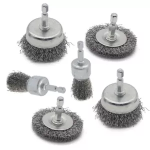 Wire Brush For Drill Set 6 Pack, Wire Wheel For Drill With 1/4 Inch Hex Shank, - Picture 1 of 8