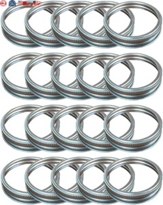 Stainless Steel Regular Mouth Replacement Rings for Mason Canning Jar 24 Pack  - Picture 1 of 8