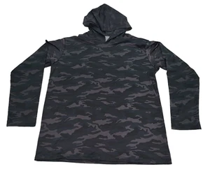Real Essentials Hoodie Herren Größe M leicht Performance Camo dunkelgrau - Bild 1 von 5